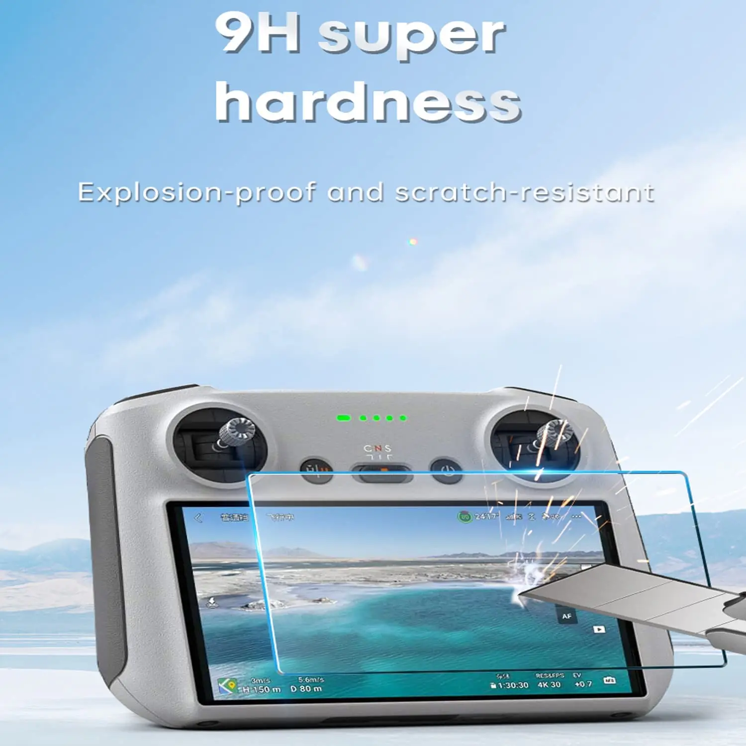 2 قطعة 9H HD خفف زجاج عليه طبقة غشاء رقيقة ل DJI Mini 3 برو جهاز التحكم عن بعد مع شاشة الغطاء الواقي فيلم ملحقات طائرة بدون طيار