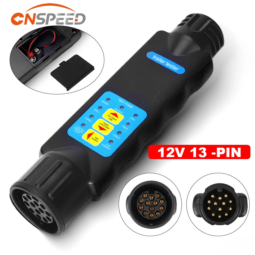 

12V Trailer Socket Tester Towbar Plug Socket Diagnostic Tools 13 Pin Caravan Towing Tow Bar Light Wiring Tester Accessories