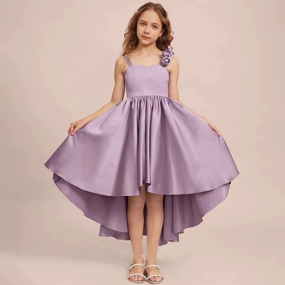Girls Princess Bridesmaid Dress Kids Long Prom Ball Gowns Children Wedding Birthday Party Satin Dresses Christmas Vestidos