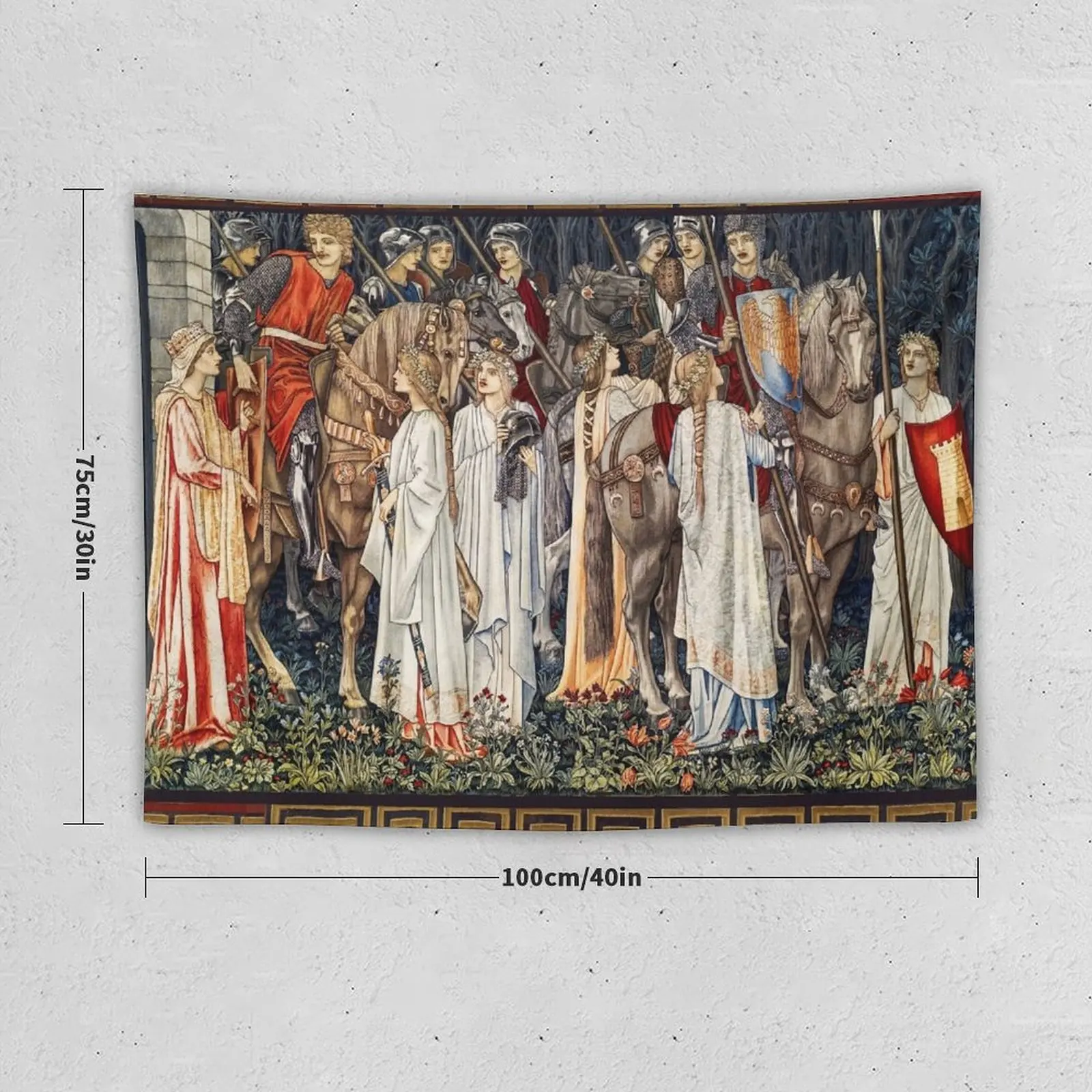 Quest for the Holy Grail, The Arming and Departure of the Knights Horseback Tapestry Aesthetic Home Decor Tapestry