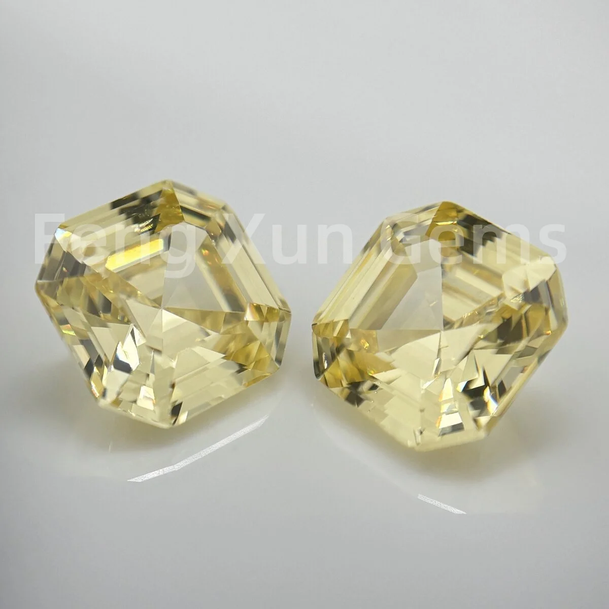 

Lighe Yellow Asscher shape Loose Gemstone AAAAA 3x3mm~9x9mm for Jewelry Ring Necklace