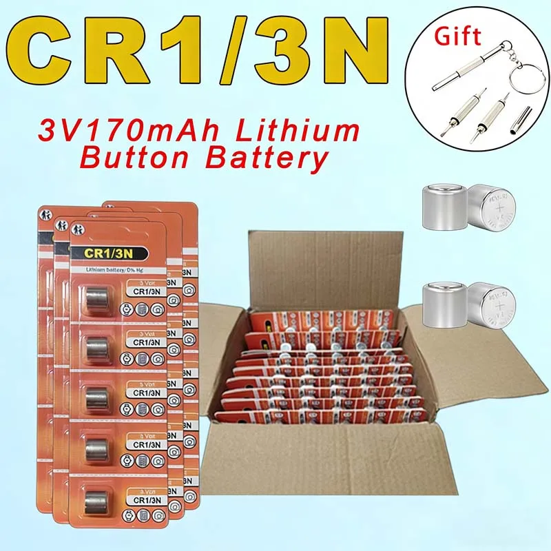 

3V 170mAh Lithium Button Cell Battery CR1/3N DL-1/3N CR13N Compatible for Camera M6 M7 Dog Bark Collar Laser Sight