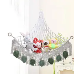 Red de juguete triangular, hamaca de almacenamiento de animales de peluche, macramé, Jumbo, organizador de esquina para habitación de muñecas, decoración de malla, redes de almacenamiento colgantes