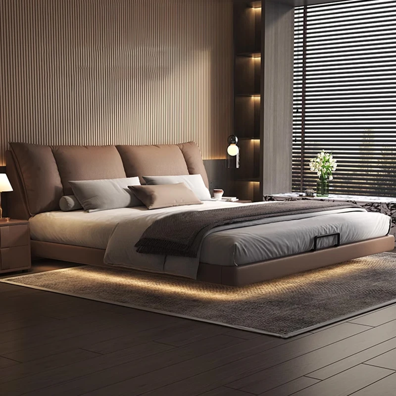 

Storage Leather Double Bed Modern Minimalist Mattress Frame Double Bed Luxury Storage Camas Matrimoniales Bedroom Furniture Set