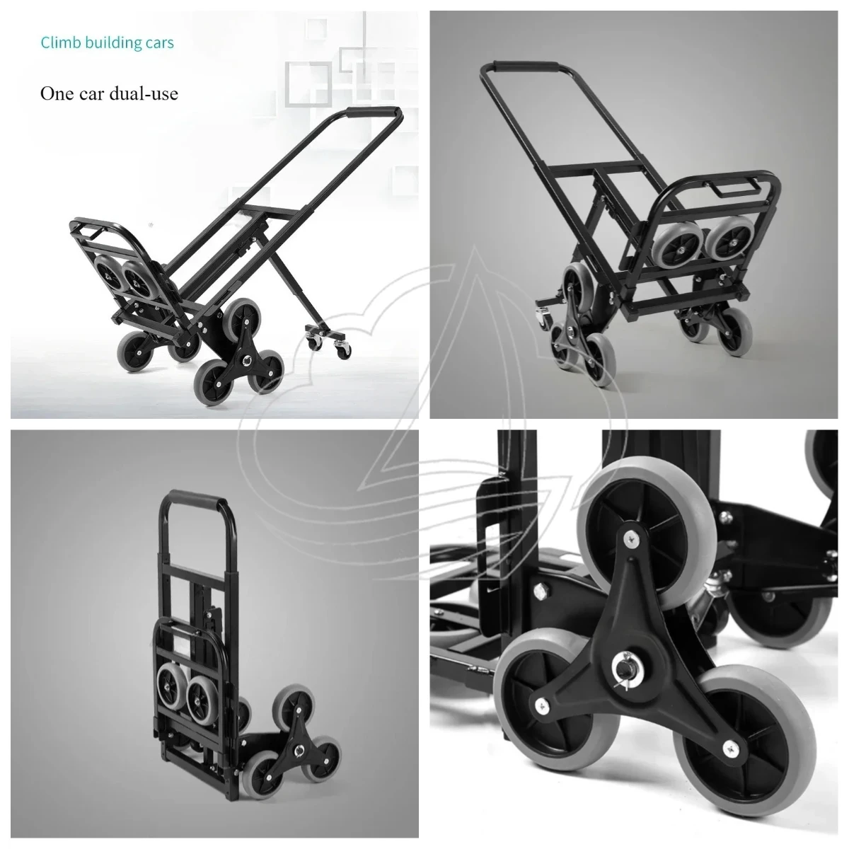 Strong Load-bearing Foldable Hand Cart, Carbon Steel Frame Trolley for Stair Climbing & Flat Terrain