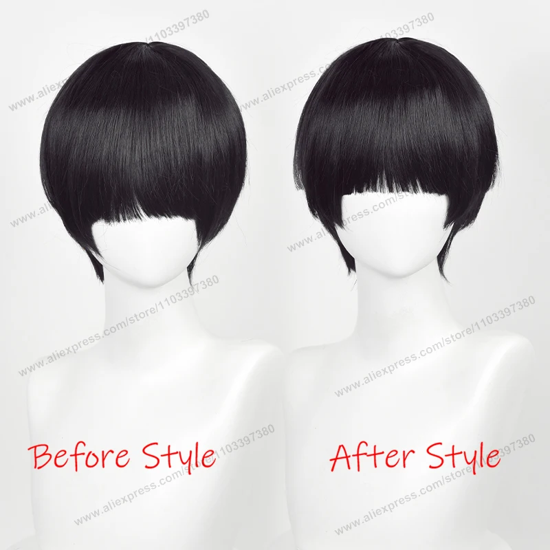 Shigeo Kageyama Cosplay Wig Synthetic Hair 32cm Natural Black Man Wig Anime Heat Resistant Wigs - Image 2