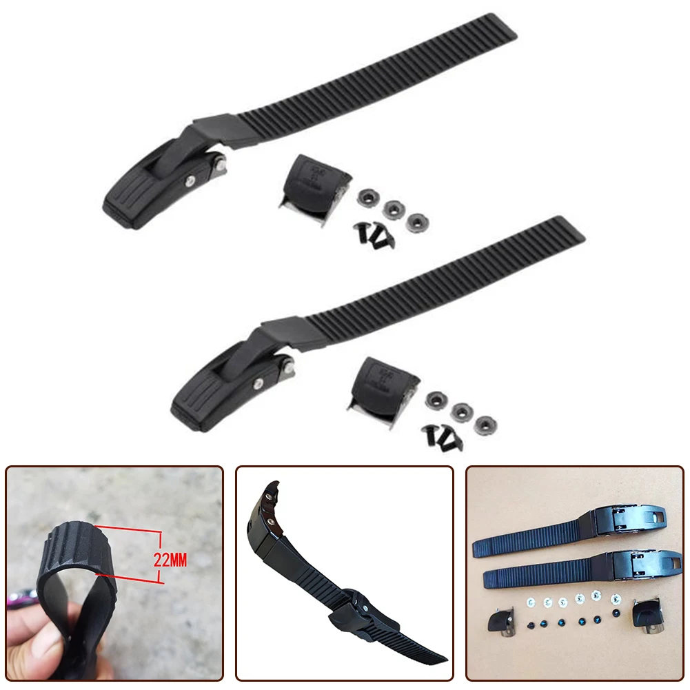 2set Inline Skate Strap Set With Buckle Adjustable Length Replacement Parts Practical Easy Install Screws Nuts Skating Shoes