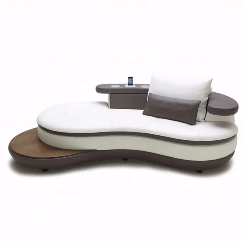 

Large apartment living room leather art sofa combination simple modern moon Banwan