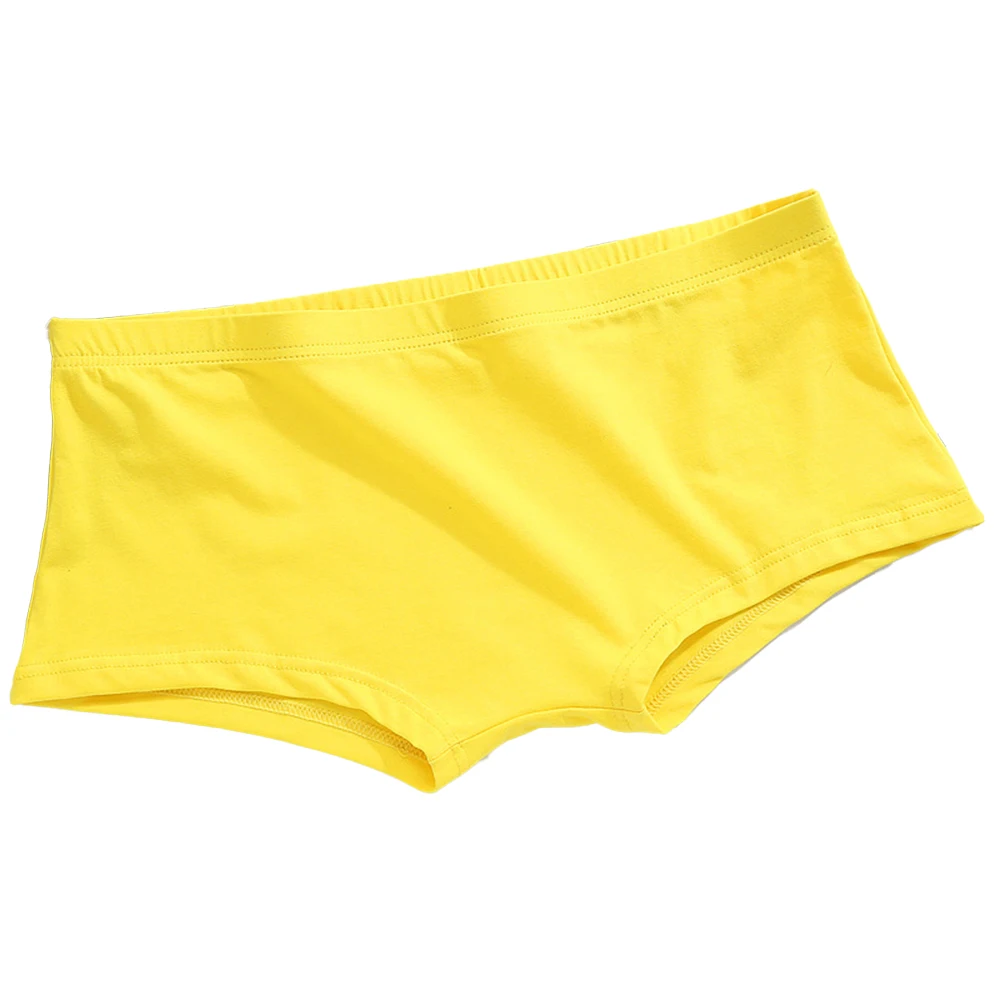 

Solid Color Men's Cotton Breathable Boxer Briefs Shorts Lingerie Low Waist Soft Elastic Man Panties Underwear