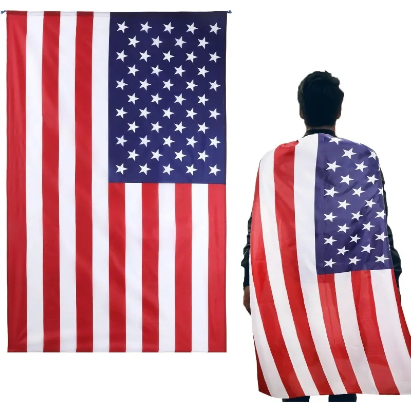 XIHIRCD 4th of July American Flag Cape Cloak Capes & Ponchos Coats & Jackets