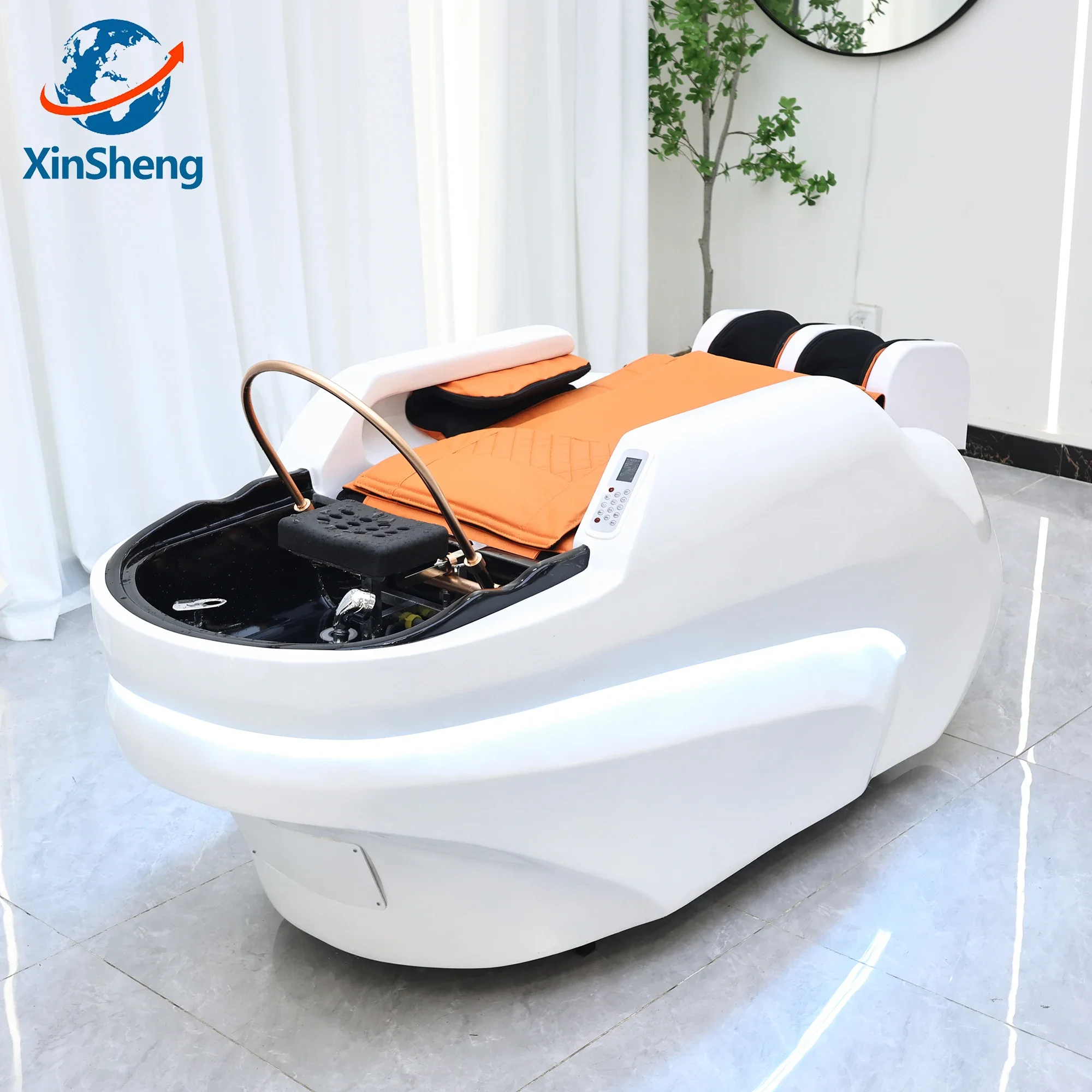

XinSheng Professional Electric Massage Bed Head SPA Salon Massage Table Hair Washing Fumigation Beds Barber Shop Smart Furniture
