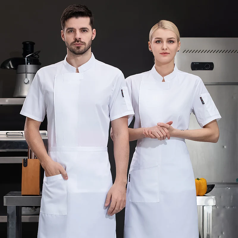 シェフ制服男性女性シャツコック服半袖レストランホテルコスチュームキッチンシェフパン屋ウェイター作業服