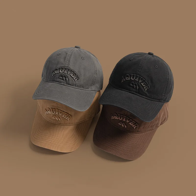 

3D Embroidered Baseball Hat, Female Niche Personalized Designer Style, Gradient Letter Duck Tongue Hat, Trendy Male Versatile Bi