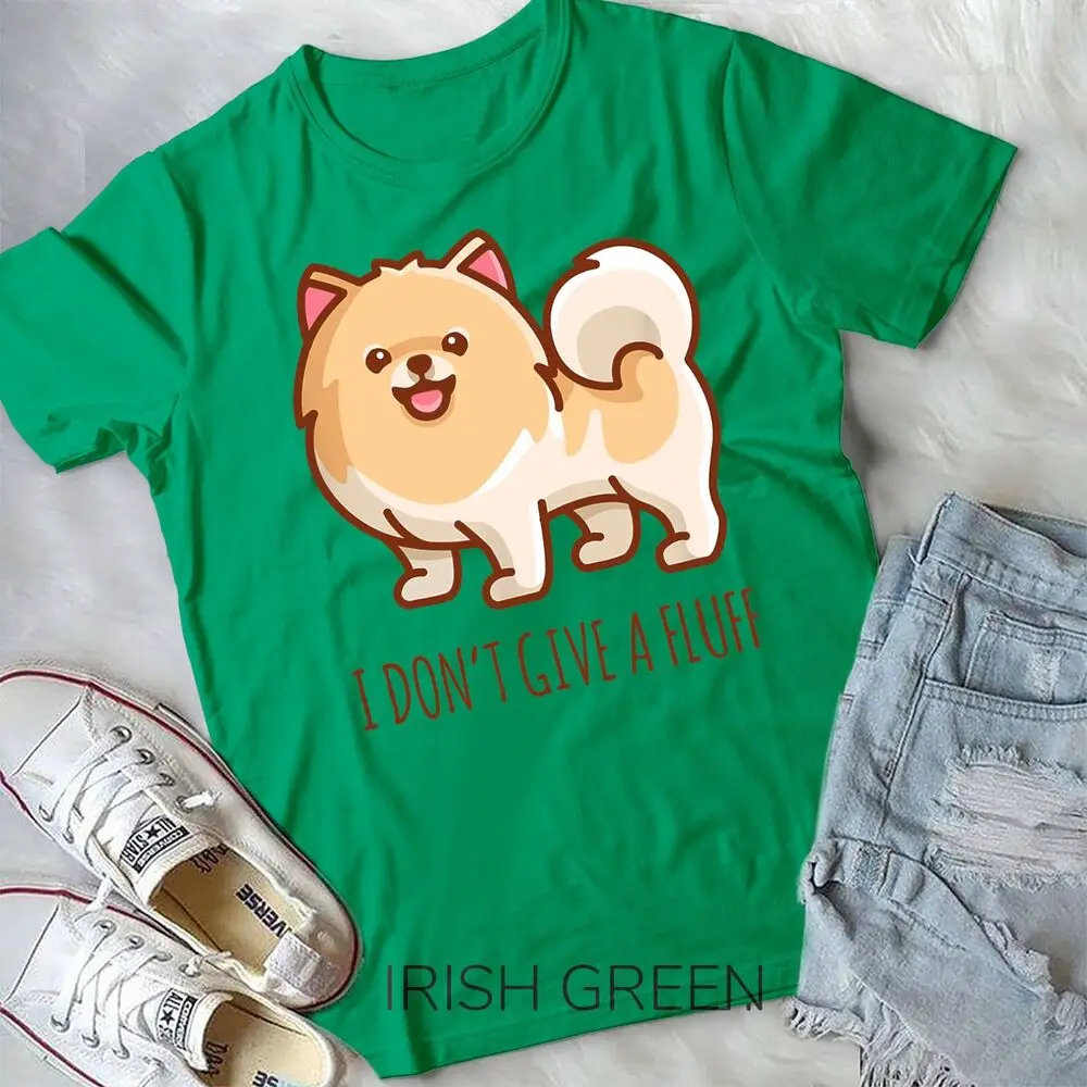 Cute Pomeranian Pom I don't give a fluff funny T-Shirt Unisex T-shirt