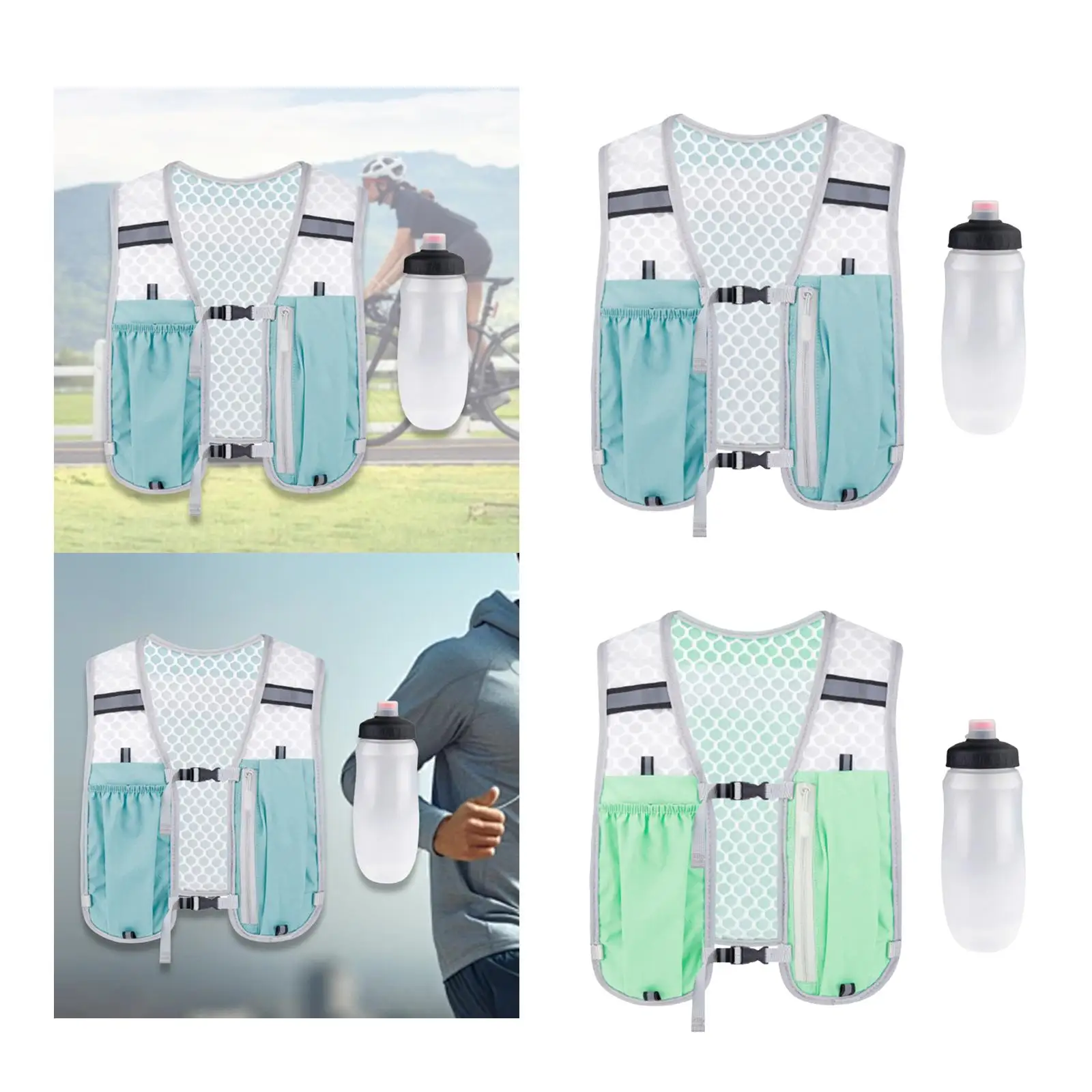 

Hydration Vest with 550ml Soft Bottle Running Water Bottle Breathable Running Backpack Outdoor Sport Bag for Men Women Race