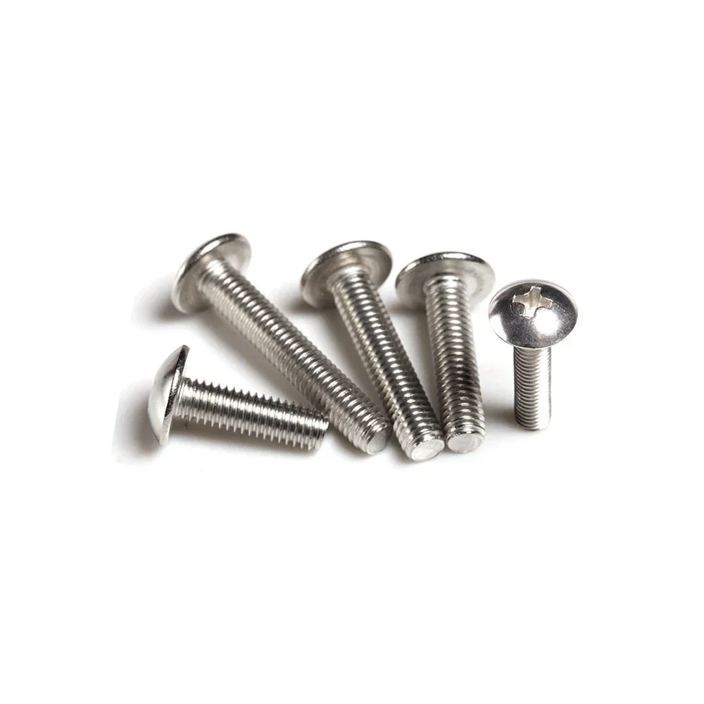 

304 Stainless Steel M4*8/10/12/16/18/20/25/30/40 Big Flat Head Bolts Cross Mushroom Screw Metric Thread
