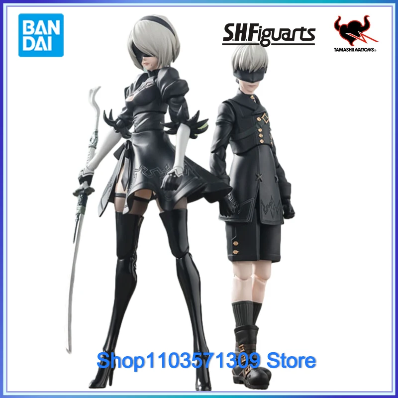 100%Original Bandai SHFiguarts SHF 2B 9S NieR:Automata Anime Game In Stock Anime Figure Boxed Toy Gift Collectible Model