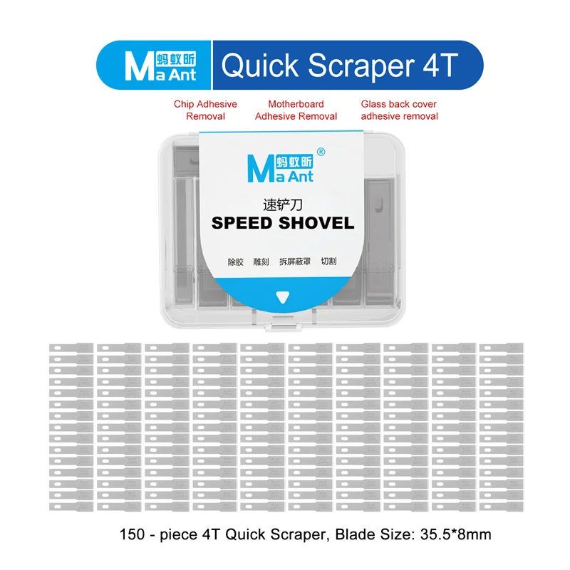 

MaAnT 4T 21T Набор лезвий для удаления клея для ремонта мобильных телефонов PCB, расклейка стекла, задняя крышка, набор ножей для скорости клея