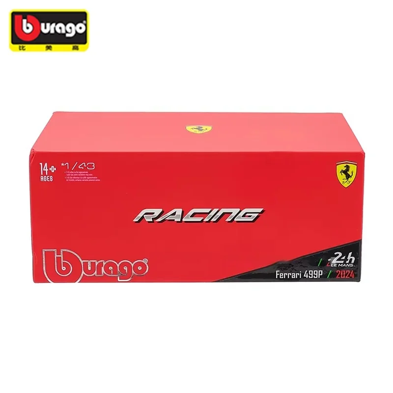 Nieuwe Bburago schaal 1:43 gegoten Ferrari 2024 499p # 50 # 83Le Mans Winner Collectors Edition Legering Luxe automodel speelgoed voor volwassenen
