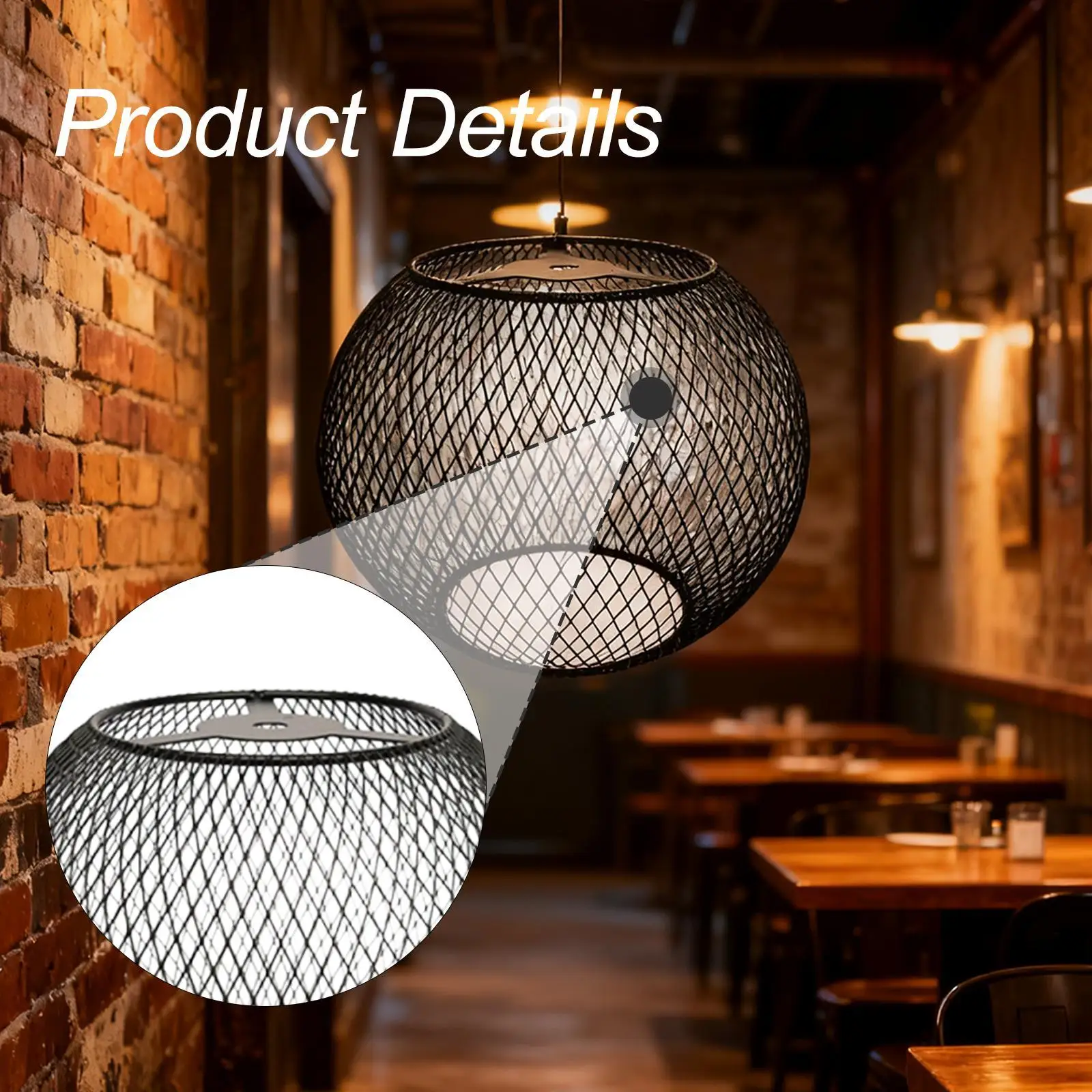 Elegant Metal Woven Lampshade Hand Crafted Hanging Light Fixture Basket Style Cage Cover for Restaurant Cafe Dining Kitchen
