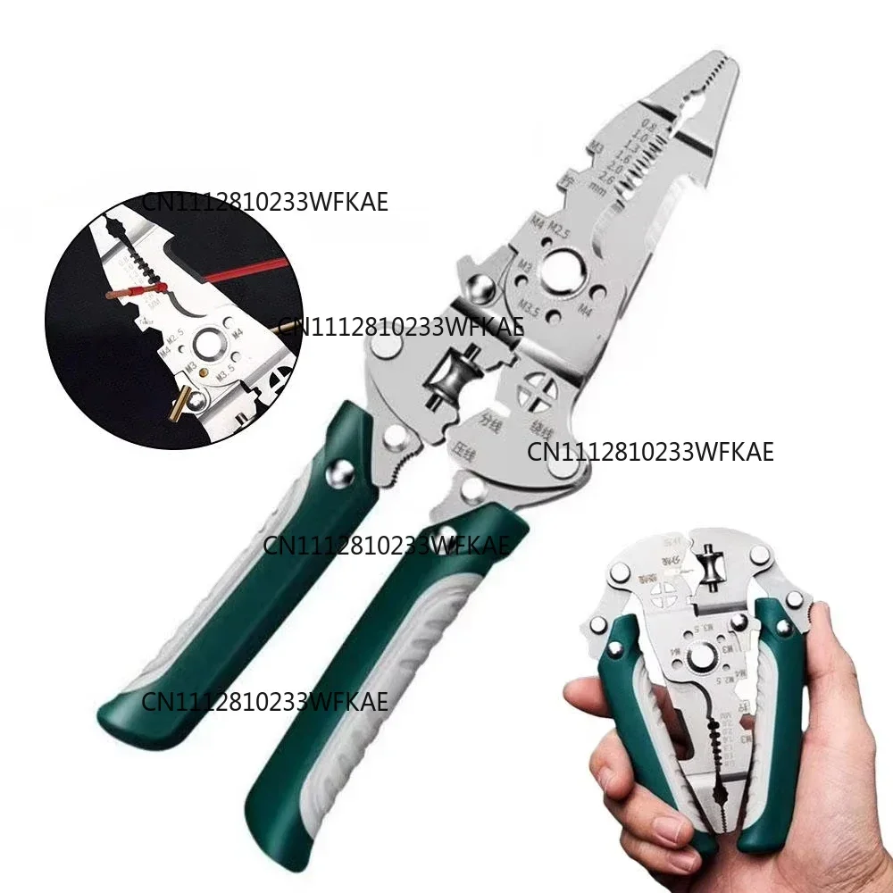 Multifunctional foldable wire stripper, electrical cable adaptation tool