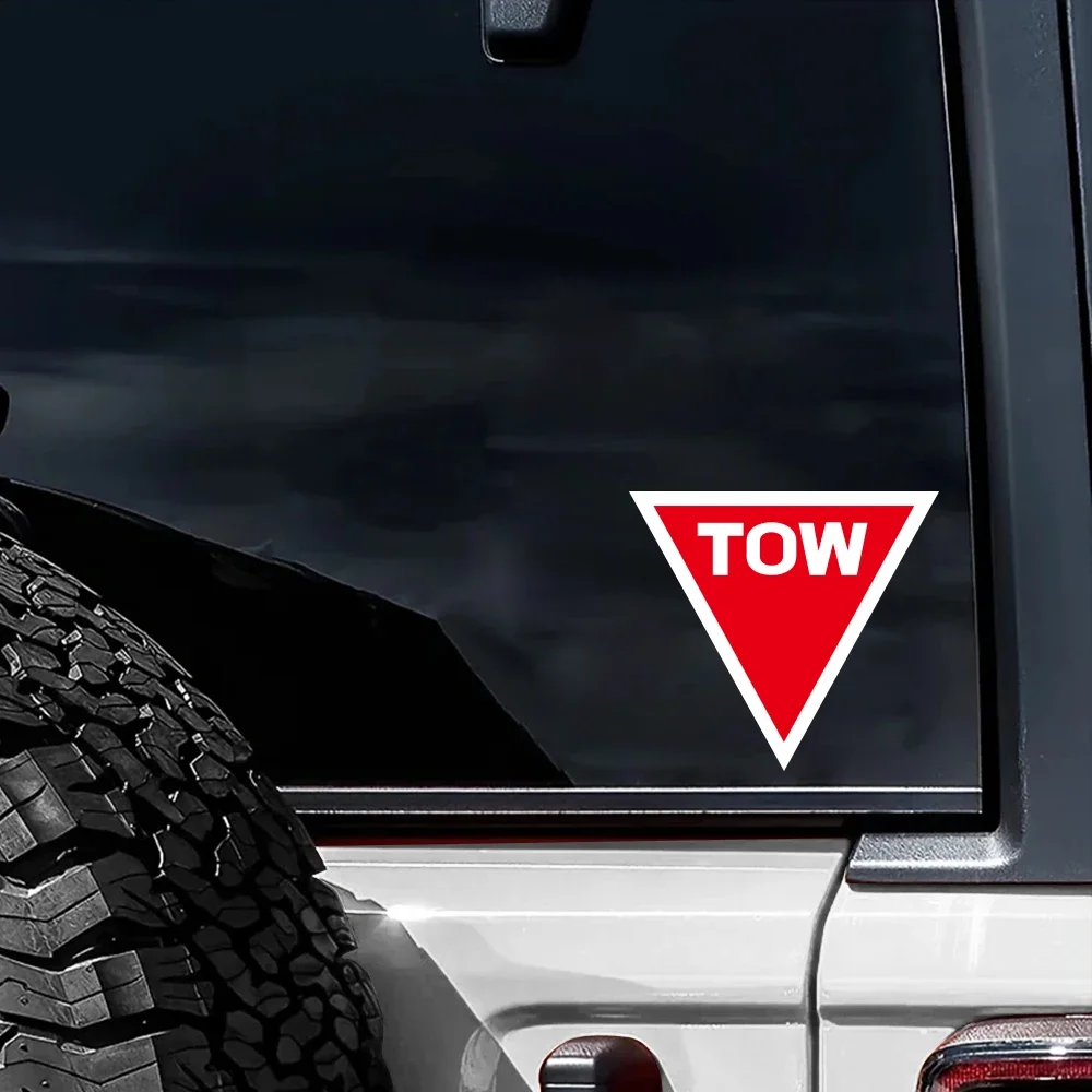 TOW Point Sticker Inverted Triangle Graphics Self Adhesive Racing Car Body Vinyl Decal Tow Indicator Truck Off Road Accessories