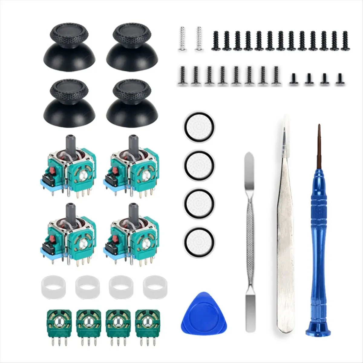 【50% OFF】4PCS Analog Joystick with 4 Sensor Module for 3D Analog Joystick Potentiometer with Joystick Cap