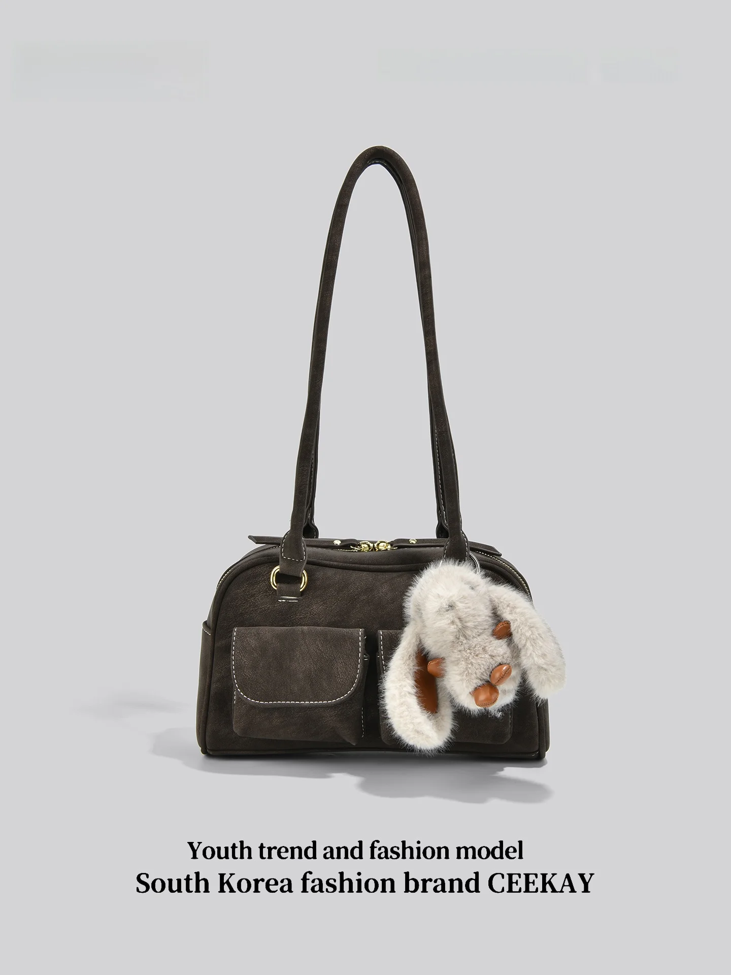 Original CEEKAY Brown Suede Underarm Bag Women's 2026 New Luxury Minimalist High-End Hand-Held Boston Bag Elegant Commuting S...
