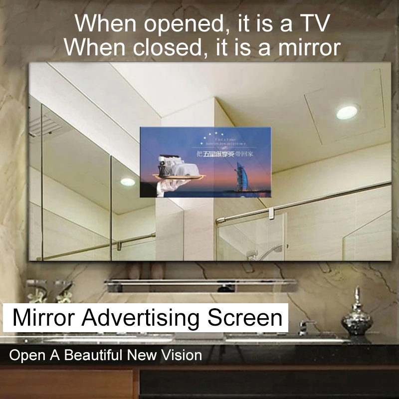 Hot Saling Intelligent Wall Mounted Mirror Touch Screen Led Bath Smart Mirror Rectangle/round /square Customized Shape