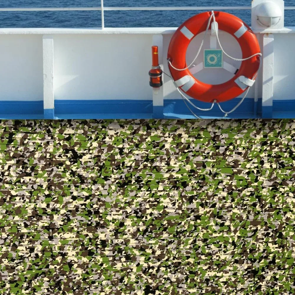 

Boat Flooring EVA Foam Decking Marine Carpet Non-Slip Decking Sheet Self-Adhesive Camouflage Stripes Marine Flooring for Fishing