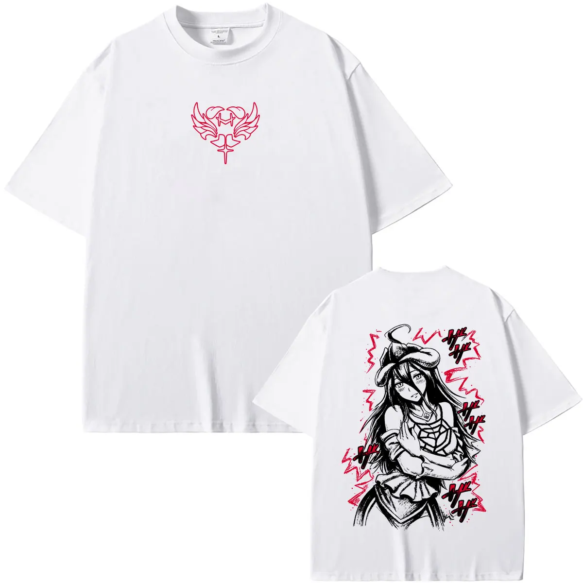 Anime Overlord Albedo Graphic T-shirt Summer Men Women Casual Oversized Crewneck T Shirts Male Fashion Vintage Manga Streetwear