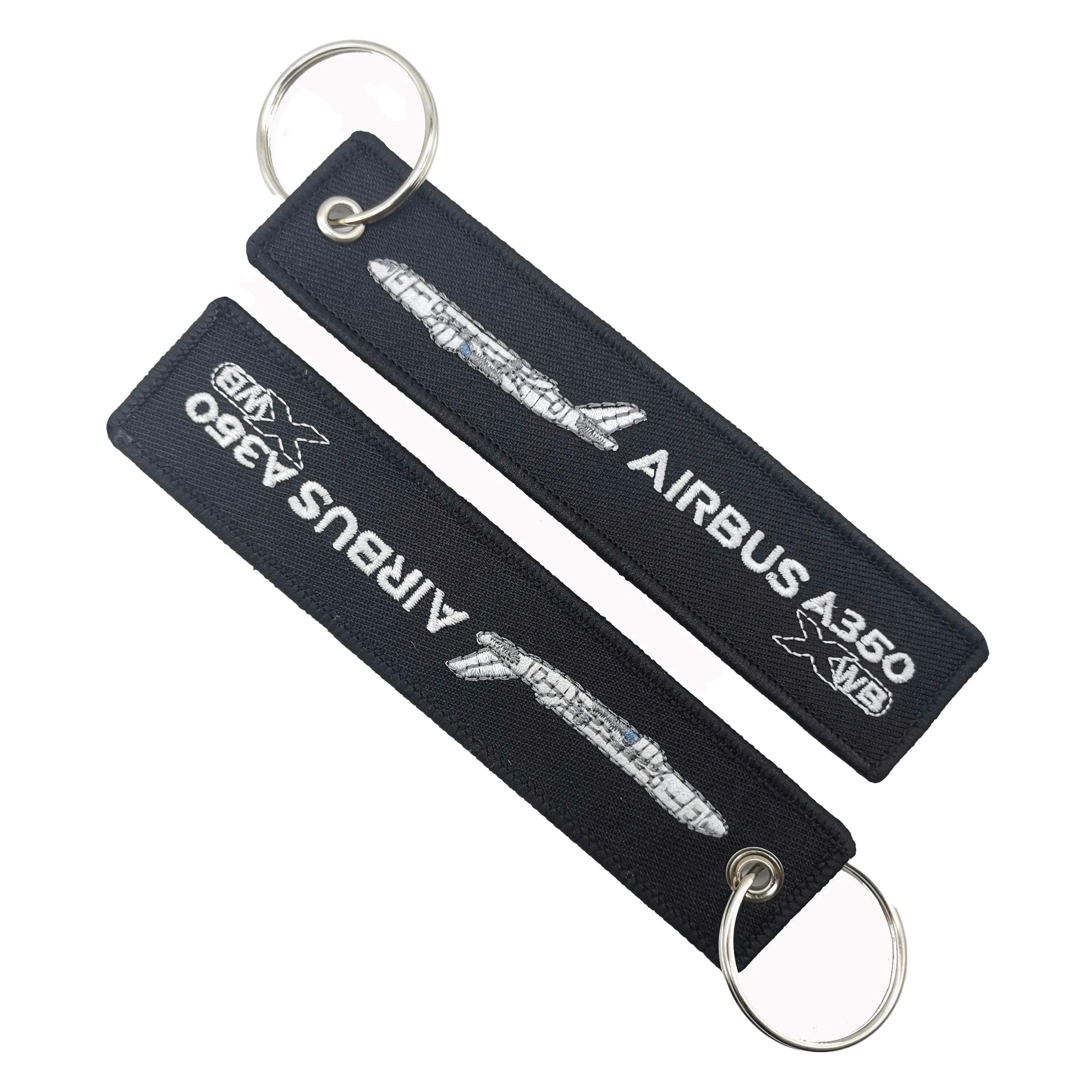 1 PC AIRBUS A350 Letters Double Sided Embroidered Keychain Pilot Aviation Keychain Gifts for Flying Enthusiast