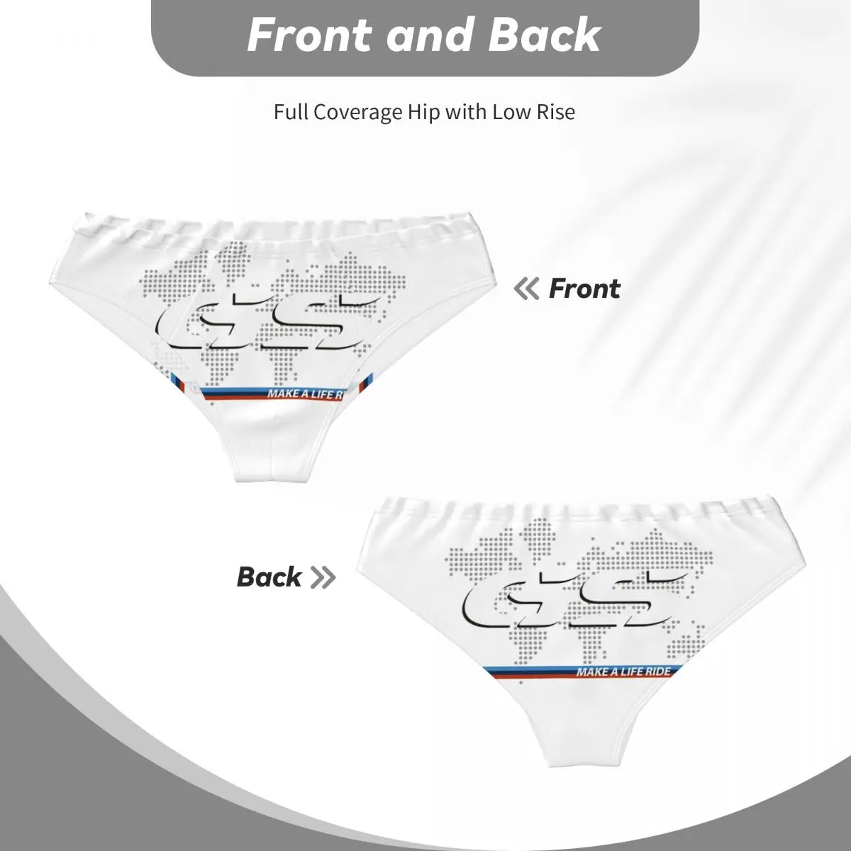 Custom Mens Make A Life Ride GS Motorcycle Adventure Men Panties Breathable World Map Briefs Underwear