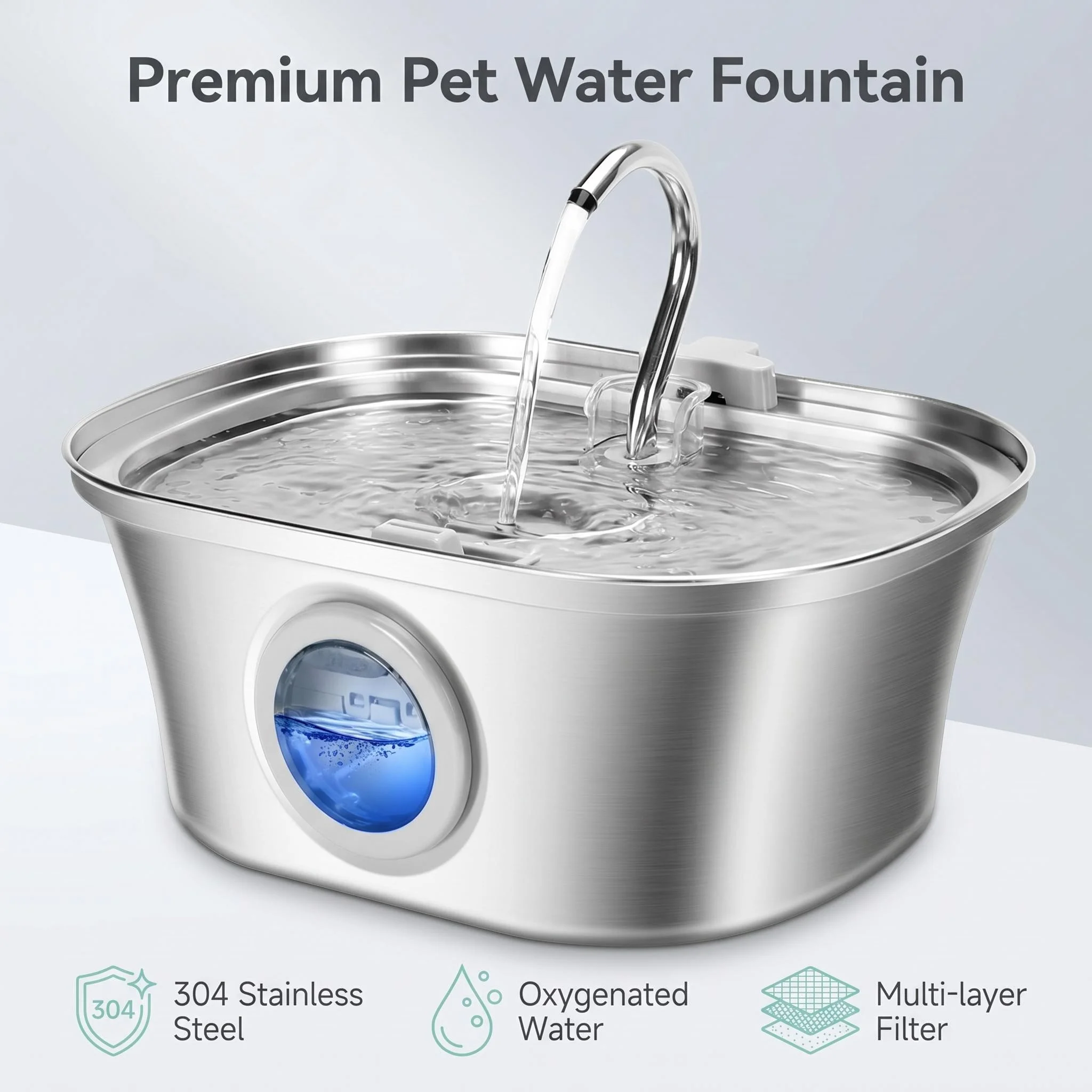 

3.2L Oval Faucet-Style Smart Pet Water Dispenser, Automatic Circulation, Large Capacity Feeder for Cats and Dogs