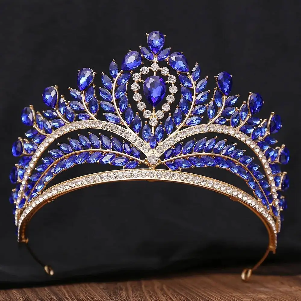 

Опаловая королева, хрустальная диадема, свадебная темно-синяя корона, театрализованное представление, мисс диадемы, головной убор, свадебное платье невесты, украшения для волос, аксессуары