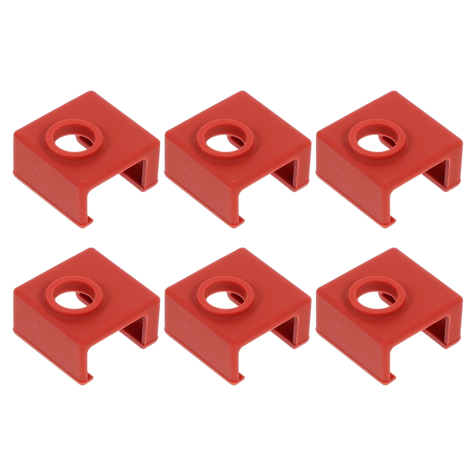 

6pcs 3D Printer Silicone Cover Heating Block Sock Extruder Accessories Windproof Heat Resistant For Abs Nylon High Temp Printing
