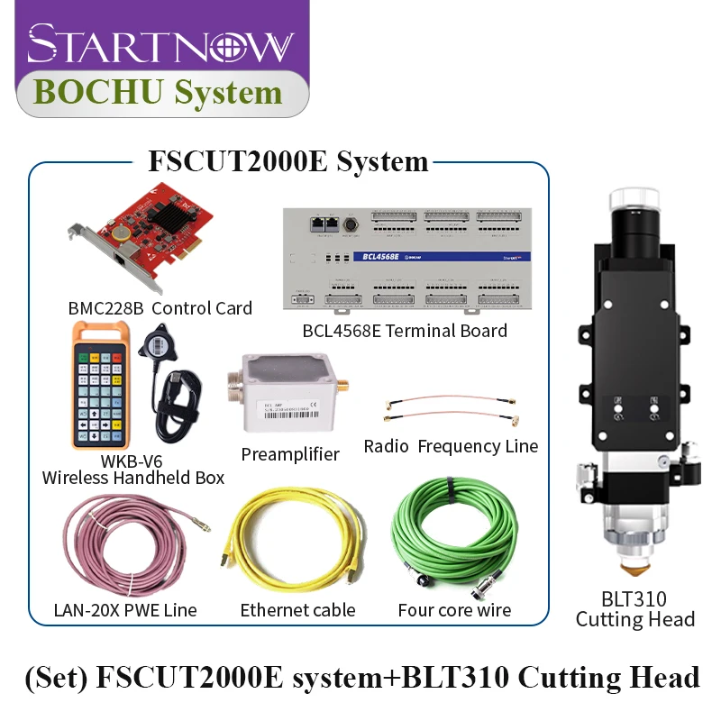 

Startnow BOCI 4KW BLT310 Fiber Automatic Focusing Intelligent Monitoring Laser Cutting Head With FSCUT2000E Controller System Se