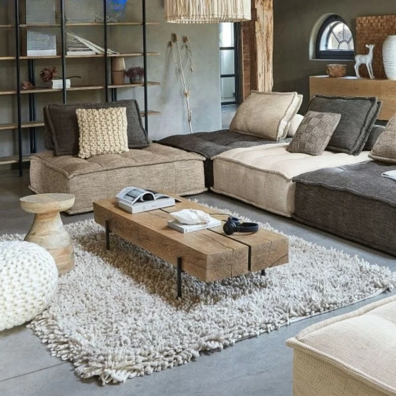 

Rectangle Natural Side Table Wood European Narrow Nordic Modern Coffee Table Living Room Center Stolik Kawowy Home Furniture