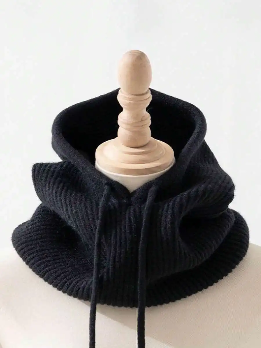 

Womens Knit Detachable Neck Warmer Balaclava Ski Mask Winter Warm Scarf Hood