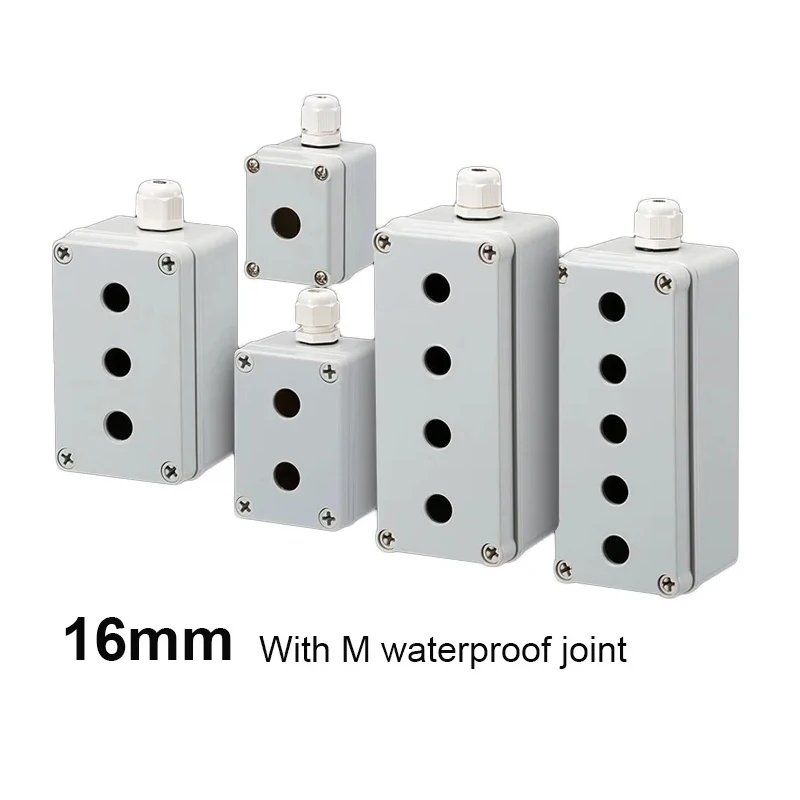 

16mm Button Switch Box Waterproof Control Cox Outdoor Rainproof Water 1hole 2hole 3hole 4hole 5hole Plastic Electrical Power Box