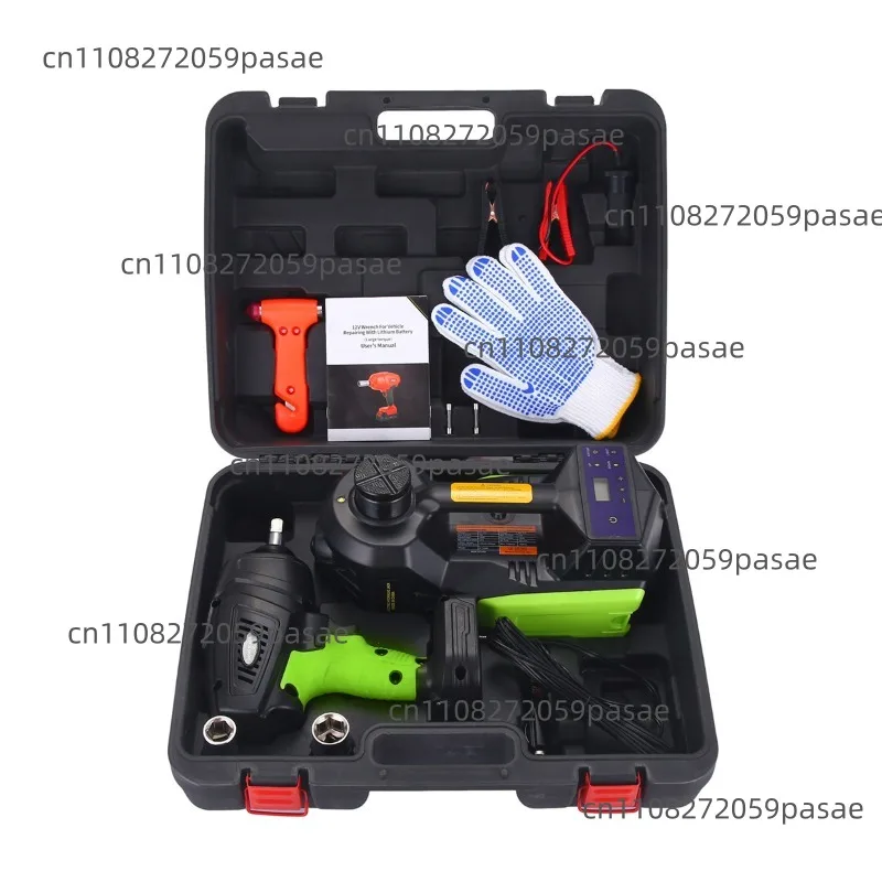 The multi-functional portable scissor jack set, 12V tire changing and air pump, is fully equipped and a quick tire changing tool