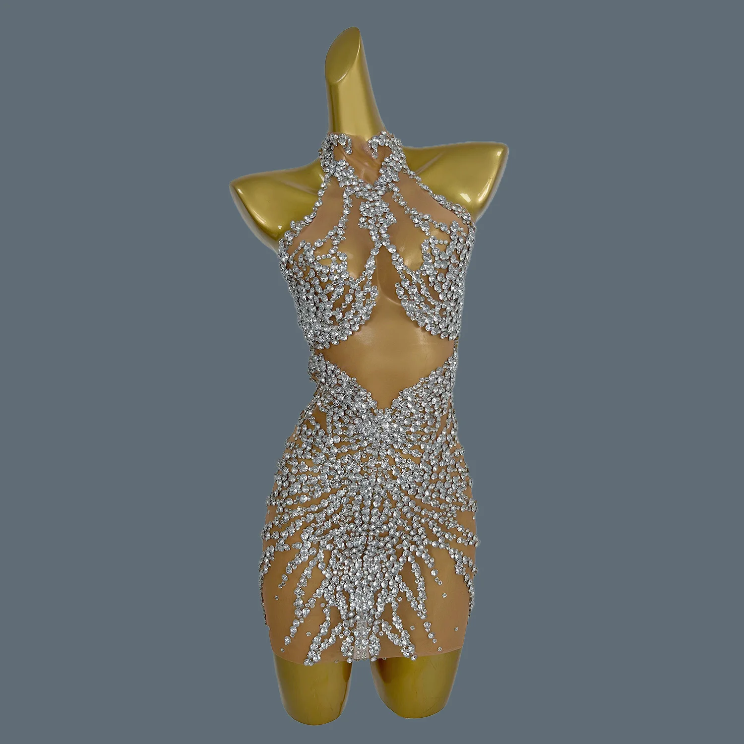 Błyszcząca szlachetna diamentowa suknia wieczorowa wziące udział w luksusowej imprezie balu z okazji ukończenia szkoły bardzo krótka sukienka eleganckie sukienki na przyjęcie sceniczne Huatuo