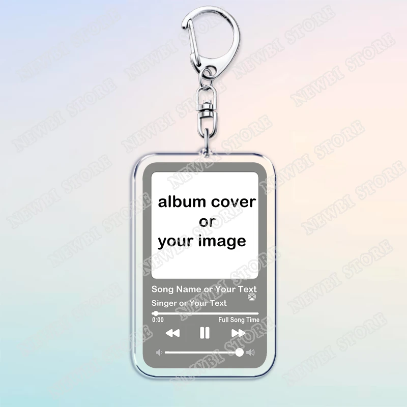 Personalized Song Singer Music Keychain Custom Album Cover Photo Keyring Boyfriend Girlfriend Valentines Birthday DIY Fans Gifts