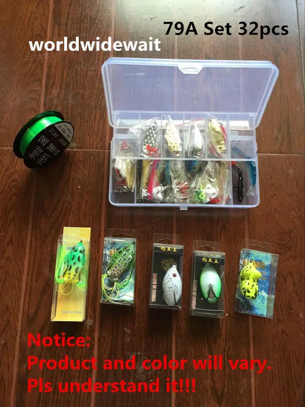 32pcs Plastic Fishing Lures Set With Transparent Tackle Box Bait Kit