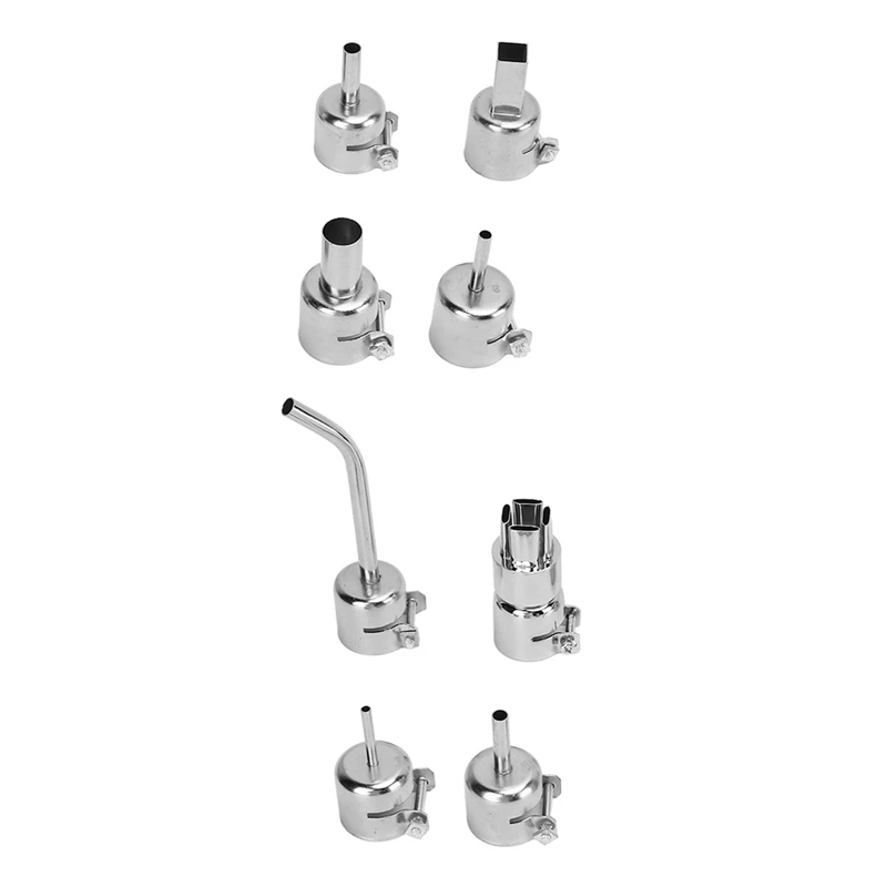 

HOT SALE 8Pcs Stainless Steel Nozzles Heat Kit Round/Square Soldering Accessories Welding Nozzles For 850 852D