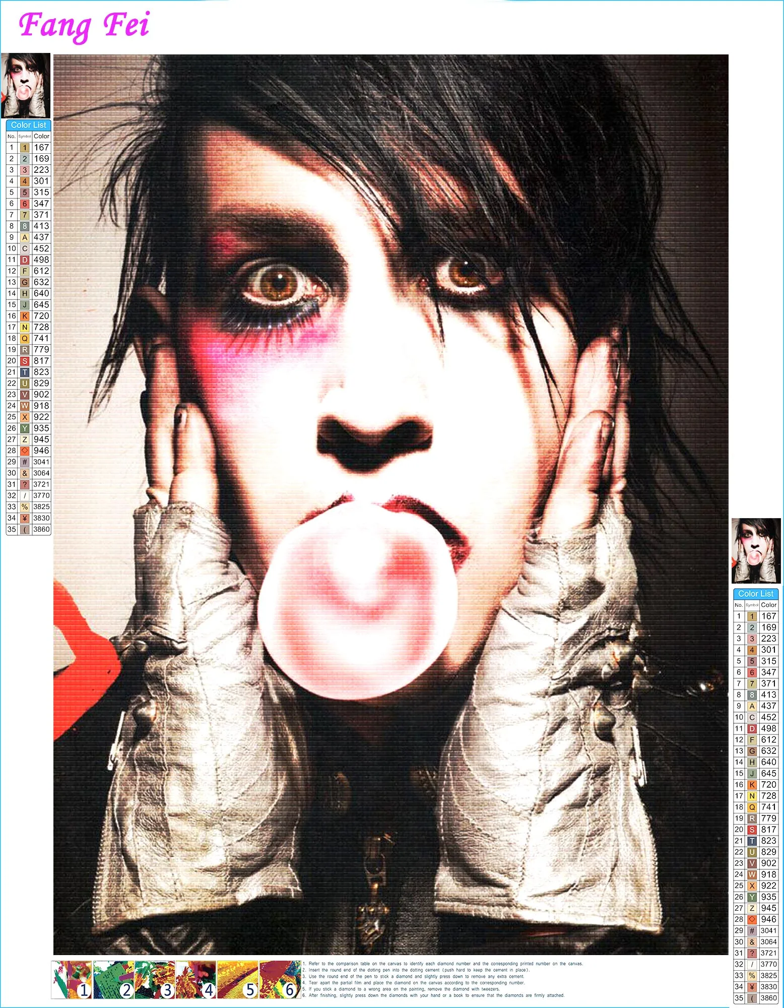 Star Marilyn Manson Full Diamond Painting Rock Music Singer