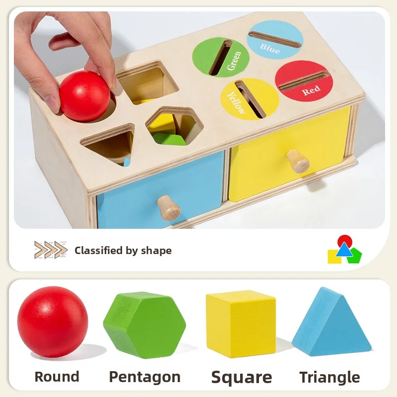 Caixa de classificação de moedas montessori, reconhecimento de cor e forma do bebê, auxiliares de ensino educacionais para educação infantil