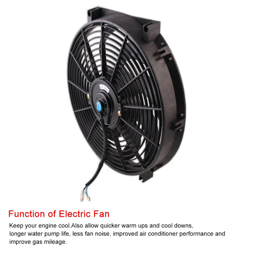 Universal 14 inch fitting Electric car radiator cooling fan 12V 90W 1750 CFM