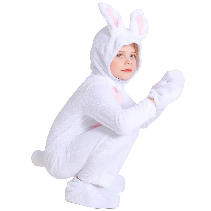 loween Large White Rabbit Plu Rabbit Puppet Stage S Performance Suit Jumpsuit Spwear Play Drama Costume