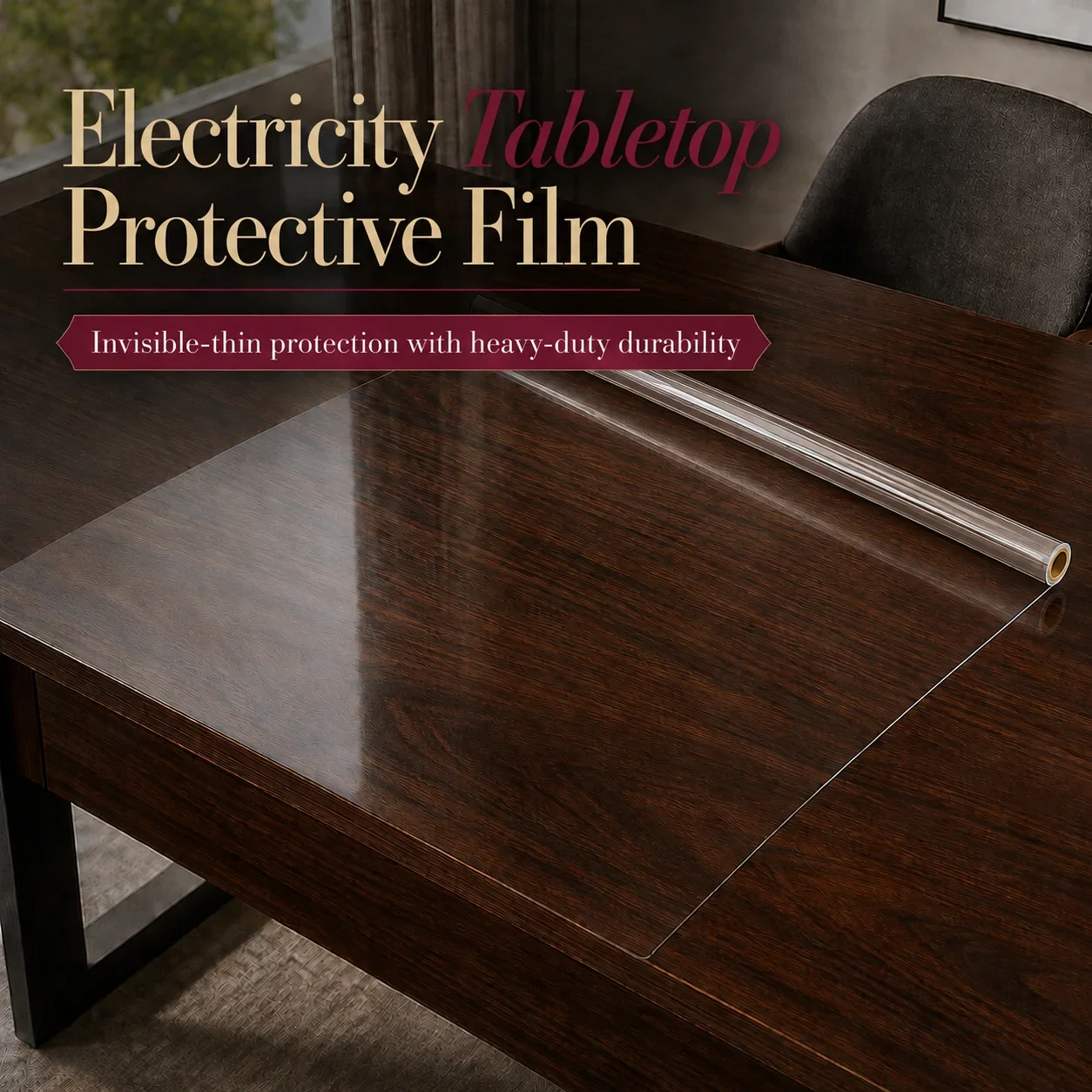 Transparent Protective Film Scratch-Resistant And Heat-Resistant Making It Suitable For Protecting Tabletops And Countertops.
